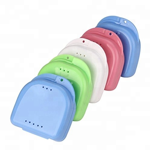 plastic colorful orthodontic denture box for dentist use