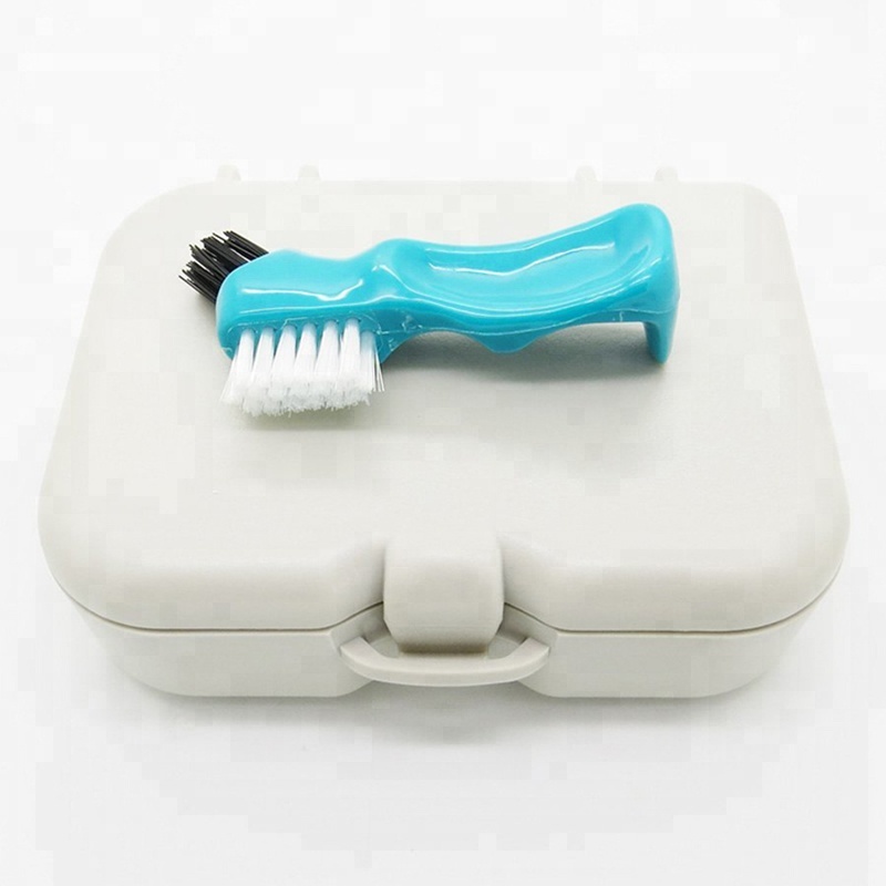 Denture box with mirror