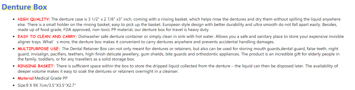blue denture box